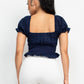 Women's Eyelet Embroidered Smock Top