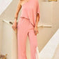 Women's One Shoulder 3/4 Sleeve Unbalanced Waist Elastic Solid Pants Jumpsuit
