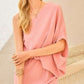 Women's One Shoulder 3/4 Sleeve Unbalanced Waist Elastic Solid Pants Jumpsuit