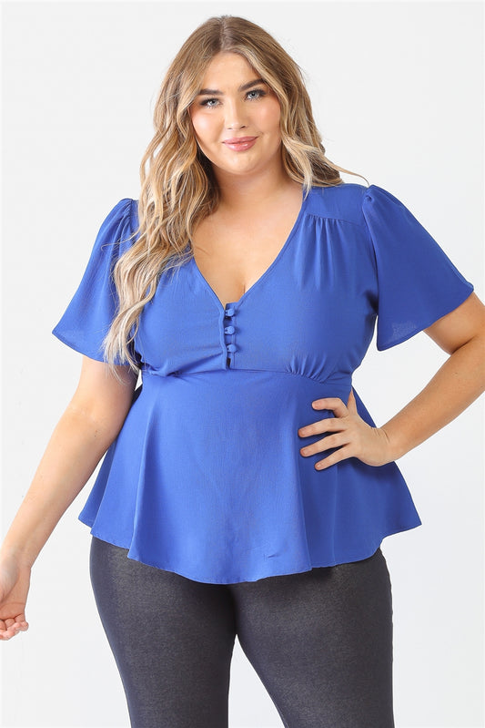 Women's Plus Tie Detail Flare Top (2X & 3X Only)