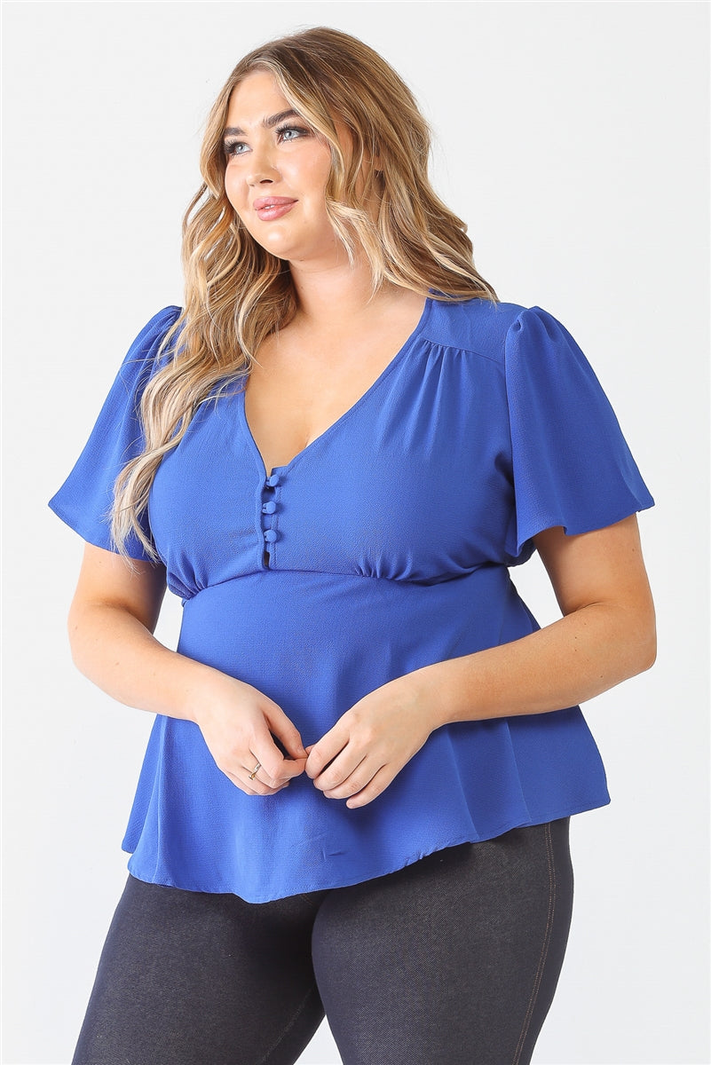Women's Plus Tie Detail Flare Top (2X & 3X Only)