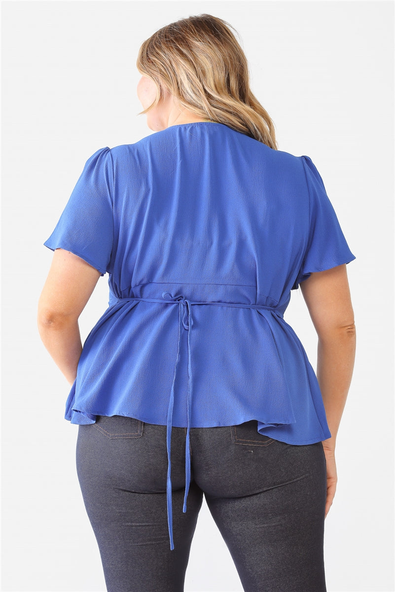 Women's Plus Tie Detail Flare Top (2X & 3X Only)