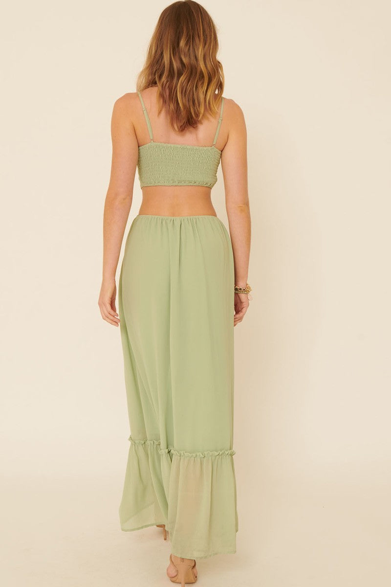 Women's Sheer, Chiffon Floral Lace Maxi Dress