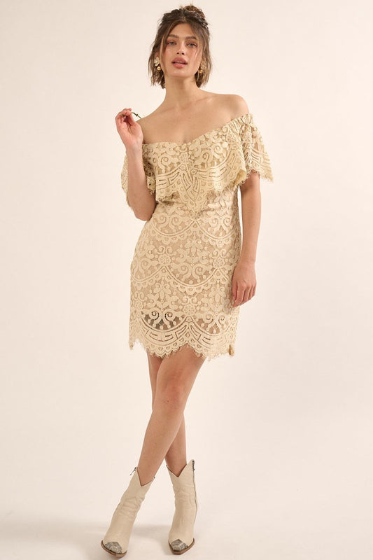 Women's Lace, Woven Mini Dress
