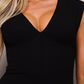 Women's Short Sleeve Shirring Satin Crop TopSleeveless V Neck Corset Bodycon Midi Dress