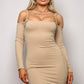 Women's Long Sleeve Cuff Front Strap Mini Dress