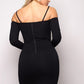 Women's Long Sleeve Cuff Front Strap Mini Dress