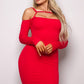 Women's Long Sleeve Cuff Front Strap Mini Dress
