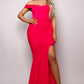Women's Crossover Front Off Shoulder Side Ruffle Maxi Dress