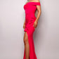 Women's Crossover Front Off Shoulder Side Ruffle Maxi Dress