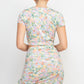 Women's Front Knot Floral Top & Ruched Maxi Skirts Set