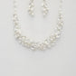 Women's Leaf Pattern Pearl Crystal Necklace