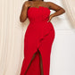 Women's Pleated Detail Tube Top Plus Maxi Dress