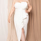 Women's Pleated Detail Tube Top Plus Maxi Dress