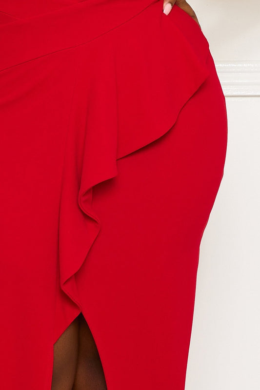 Women's Pleated Detail Tube Top Plus Maxi Dress