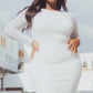 Women's Sparkling Translucent Silver Rhinestone Plus Size Mid-length Dress
