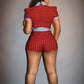 Women's Plaid Print Denim Jean Romper