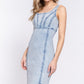 Women's Sleeveless Stretch Denim Jean Mini Dress (S & L Only)