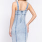 Women's Sleeveless Stretch Denim Jean Mini Dress (S & L Only)