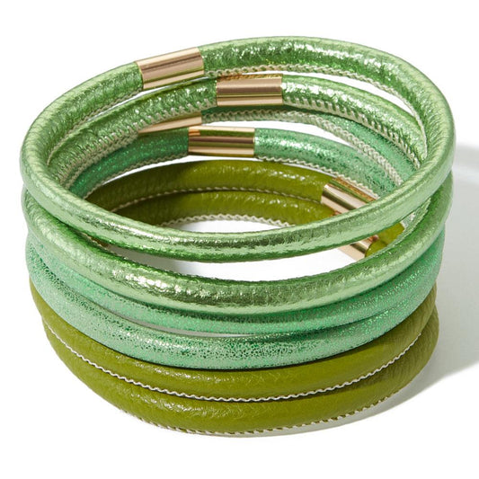 Women's Multi Pu Bracelet Set (6 Pc)