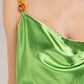 Women's Cow Neck Satin Camisole with Chain Strap