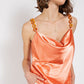 Women's Cow Neck Satin Camisole with Chain Strap