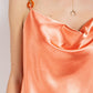 Women's Cow Neck Satin Camisole with Chain Strap