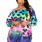 Women's Plus Leopard Off shoulder Bubble Mini Dress
