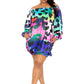Women's Plus Leopard Off shoulder Bubble Mini Dress