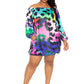 Women's Plus Leopard Off shoulder Bubble Mini Dress