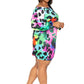 Women's Plus Leopard Off shoulder Bubble Mini Dress