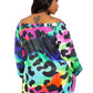 Women's Plus Leopard Off shoulder Bubble Mini Dress