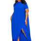 Women's Mock Neck Back Cape Dress
