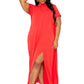 Women's Mock Neck Back Cape Dress
