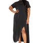 Women's Mock Neck Back Cape Dress