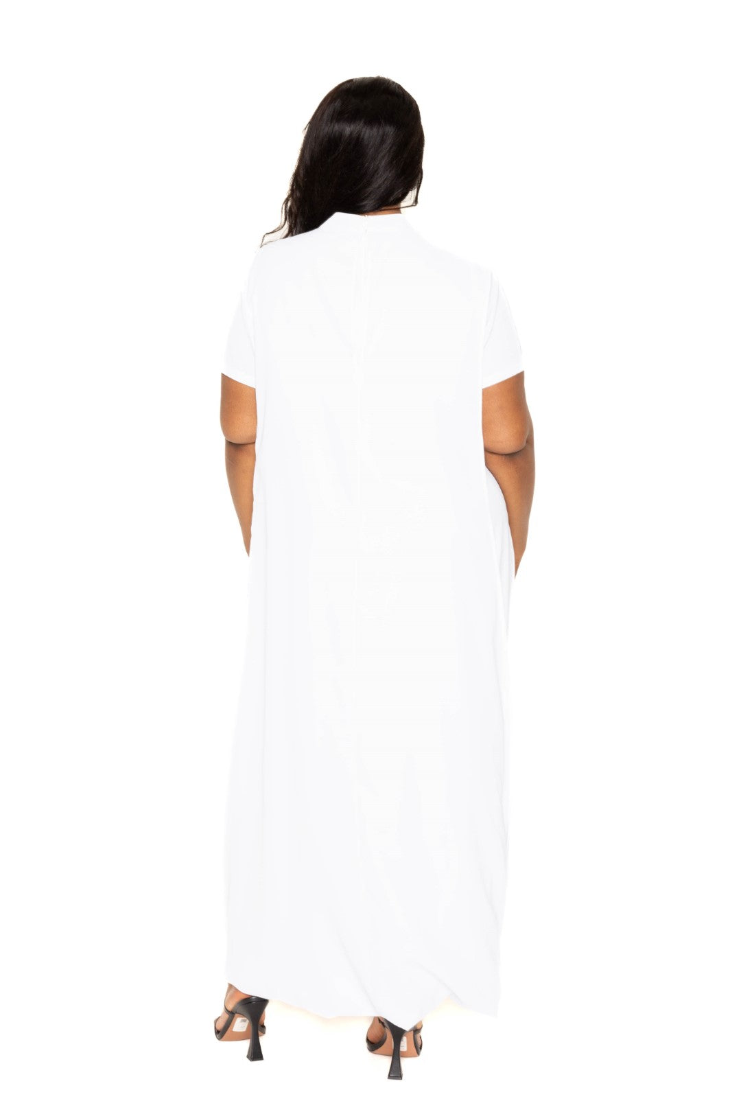 Women's Mock Neck Back Cape Dress