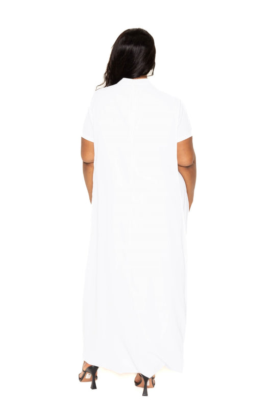 Women's Mock Neck Back Cape Dress