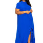 Women's Mock Neck Back Cape Dress