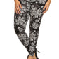 Women's Plus Size Abstract Print, Full Length Leggings In A Slim Fitting Style With A Banded High Waist