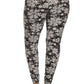 Women's Plus Size Abstract Print, Full Length Leggings In A Slim Fitting Style With A Banded High Waist