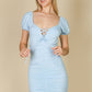Women's Front Lace Up Ruched Mini Dress