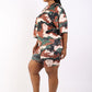Women's Camoflauge Printed Crop Top And Biker Short Set