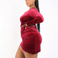 Women's Plus Sexy Rhinestone Drawcord Unbalance Dress