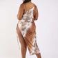 Women's Plus One Shoulder Dress With High Slit