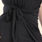 Women's Plus Size Solid Wrap Front Tie Side Short Sleeve Mini Dress (1X & 3X Only)