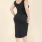Women's Plus Size Solid Wrap Front Tie Side Midi Dress