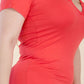 Women's Plus Size Split Neck Bodycon Midi Dress