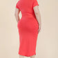 Women's Plus Size Split Neck Bodycon Midi Dress