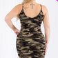 Women's Plus Size Camouflage Print Cami Midi Dress