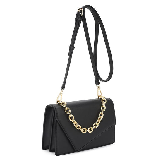 Women's Smooth Plain Chain Link Crossbody Bag